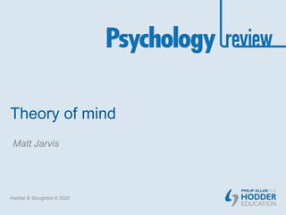 Theory of mind
Hodder & Stoughton © 2020
Matt Jarvis
 