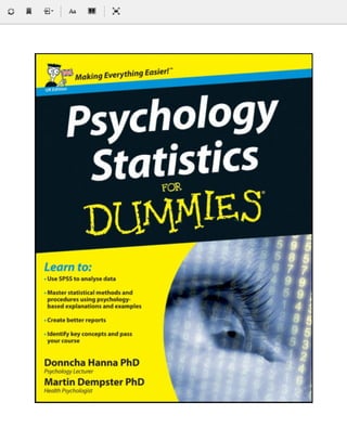 Psychology statistic for dummies hanna y dempster
