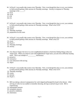 Psychology Take Home Exam Chapter 5 And 6 | DOC
