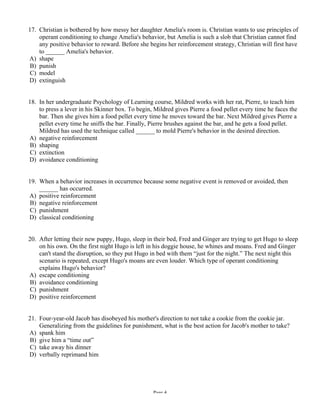 Psychology Take Home Exam Chapter 5 And 6 | PDF