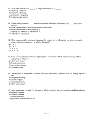 Psychology Take Home Exam Chapter 5 And 6 | PDF