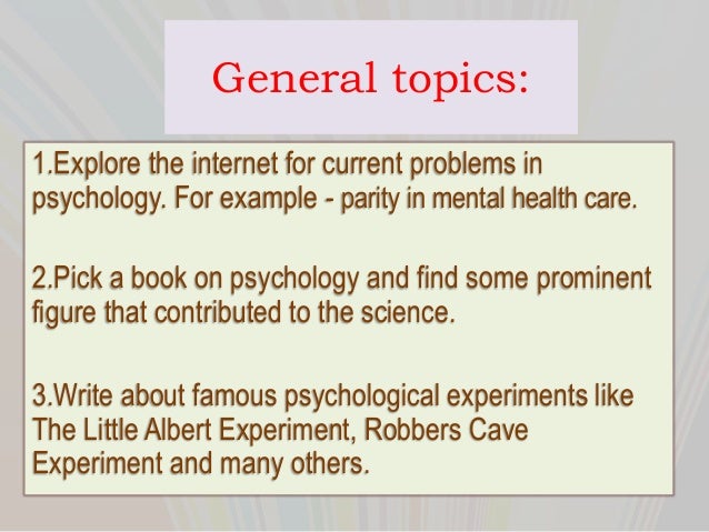 Psych term paper topics