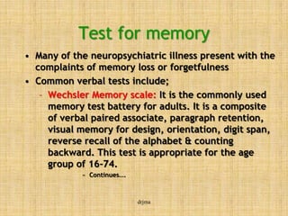 Gp Memory Test Shape Psychometric assessment.drjma | PPSX