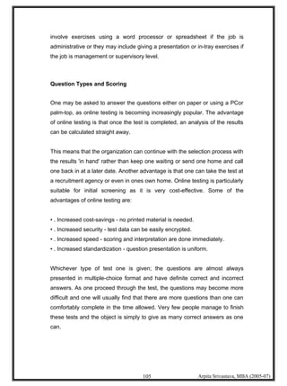 Psychometric Testing