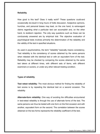Psychometric Testing