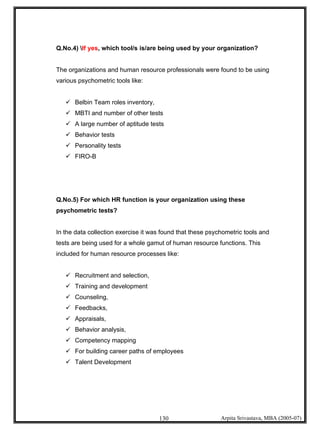 Psychometric Testing