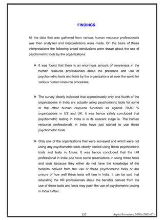 Psychometric Testing