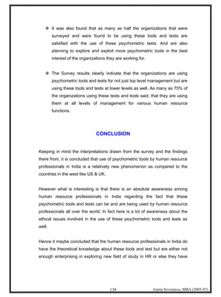 Psychometric Testing