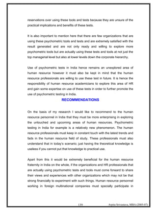 Psychometric Testing