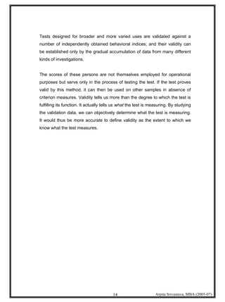 Psychometric Testing