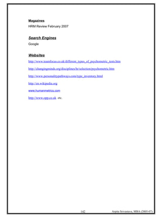 Psychometric Testing