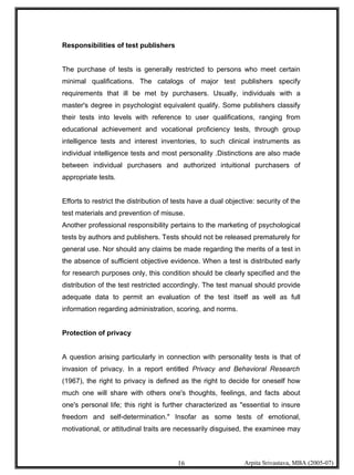 Psychometric Testing