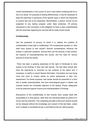 Psychometric Testing