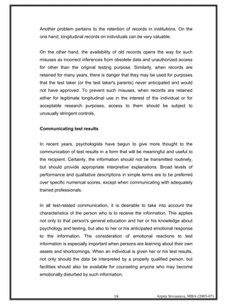 Psychometric Testing