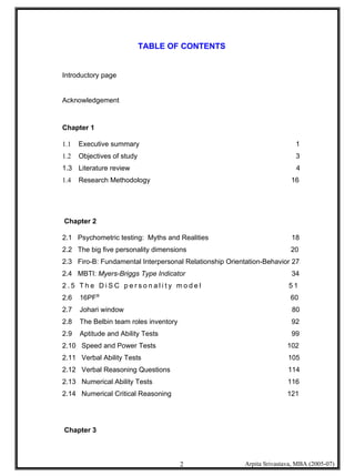 Psychometric Testing
