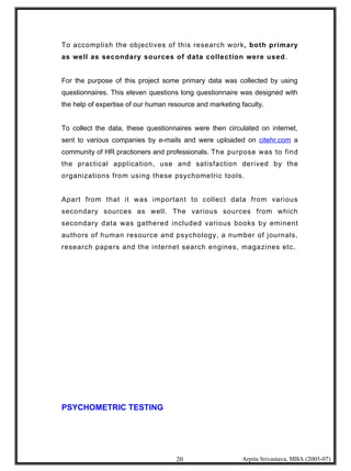 Psychometric Testing