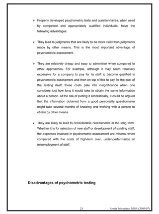 Psychometric Testing