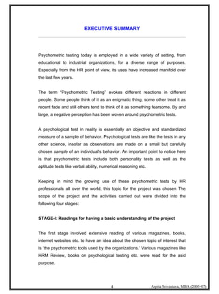 Psychometric Testing