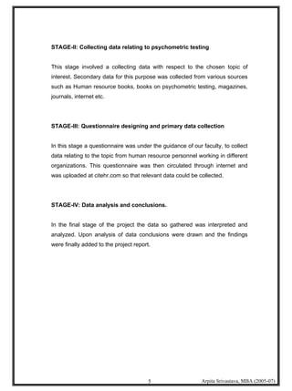 Psychometric Testing
