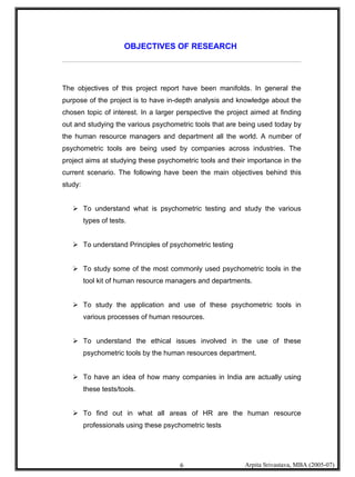 Psychometric Testing