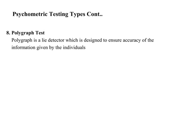 Psychometric Testing Ppt