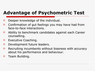 Psychometric Test to understand Behavior | PPT