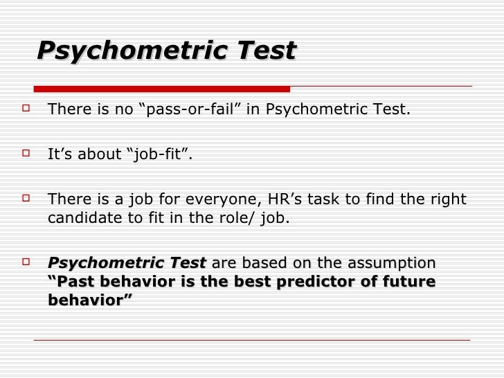 Psychometric Test to understand Behavior