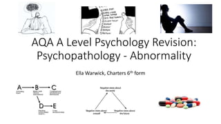 AQA A Level Psychology Revision:
Psychopathology - Abnormality
Ella Warwick, Charters 6th form
 