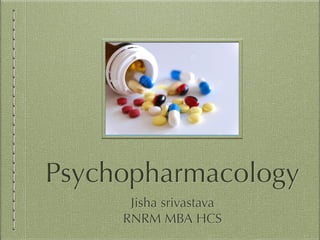 Psychopharmacology
Jisha srivastava
RNRM MBA HCS
 