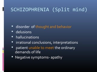 How Antipsychotic TreatmentHow Antipsychotic Treatment
ImpactsImpacts
Life of an Individual with PsychosisLife of an Indiv...