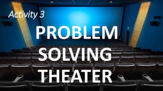 Activity 3
PROBLEM
SOLVING
THEATER
 