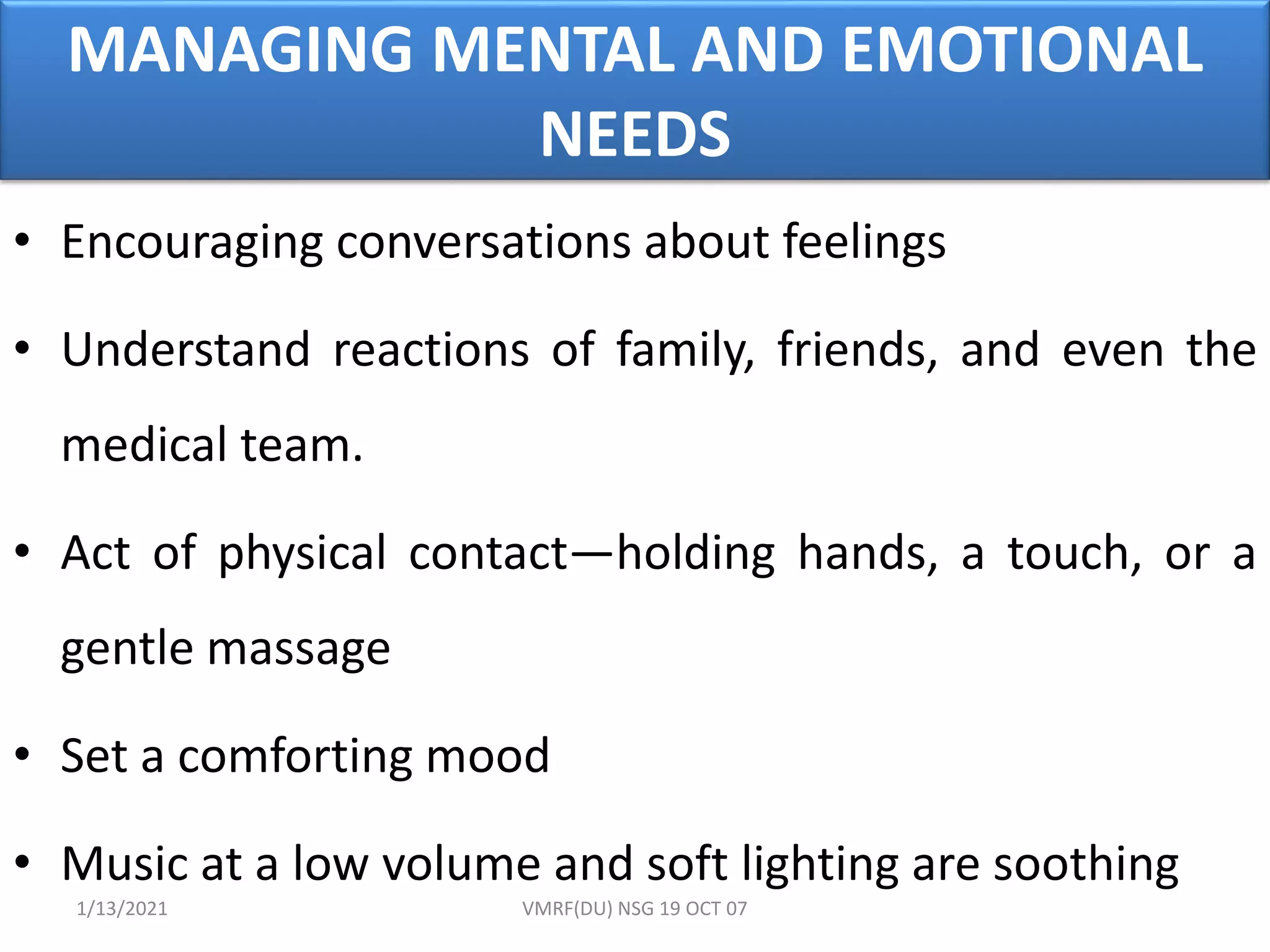 PSYCHO-SOCIAL AND MENTAL HEALTH IN END OF LIFE , PALLIATIVE CARE ...