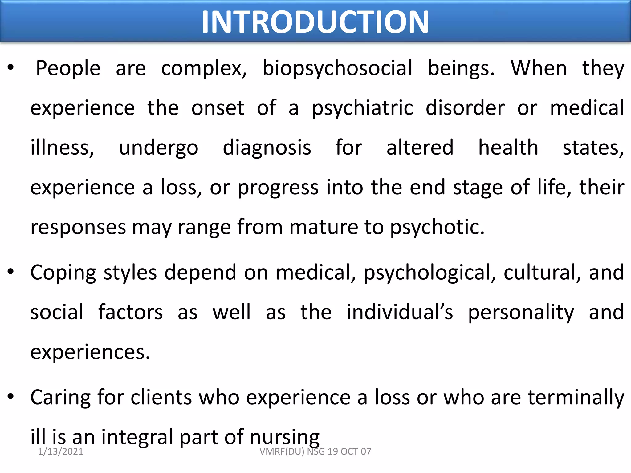 PSYCHO-SOCIAL AND MENTAL HEALTH IN END OF LIFE , PALLIATIVE CARE ...