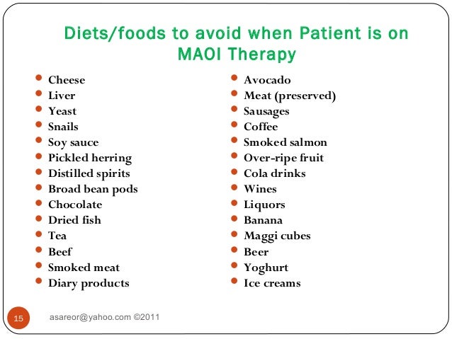 List Of Foods To Avoid With Maoi List Of Foods To Avoid With Maoi