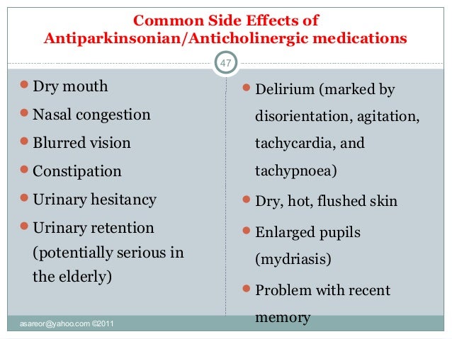 Procyclidine Side Effects