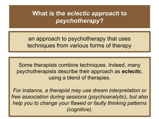 Comprehensive Overview of Psychotherapy and Humanistic Therapies in ...