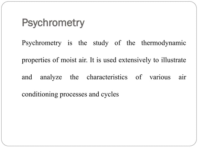 Psychrometric chart and process | PDF