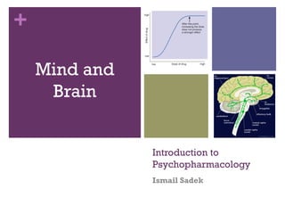 +
Introduction to
Psychopharmacology
Ismail Sadek
Mind and
Brain
 