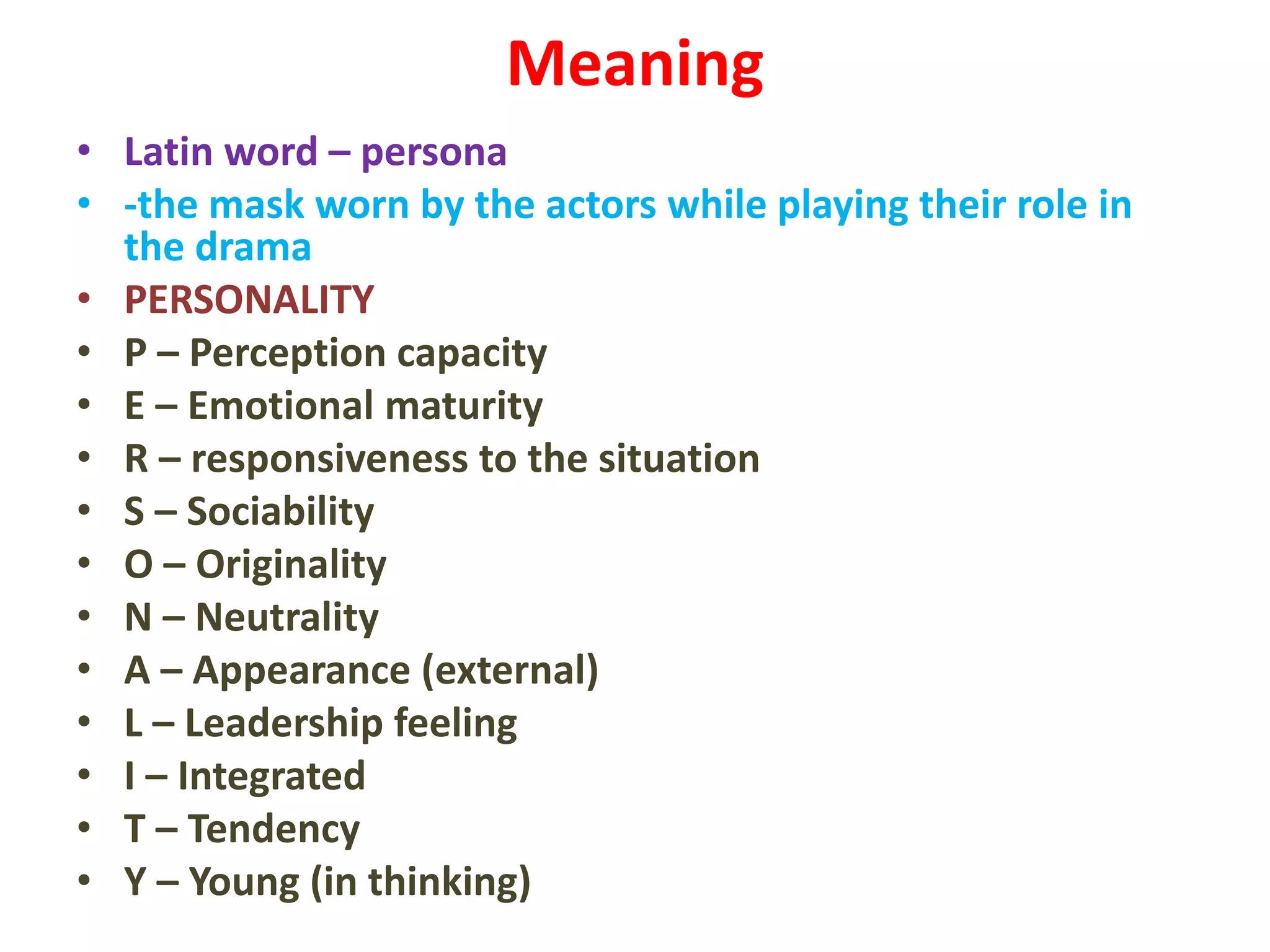 Latin Perception Personality | PPTX