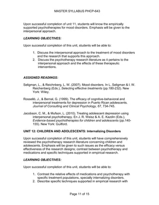 P sye 743 master syllabus agosto08