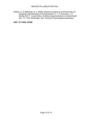 P sye 743 master syllabus agosto08