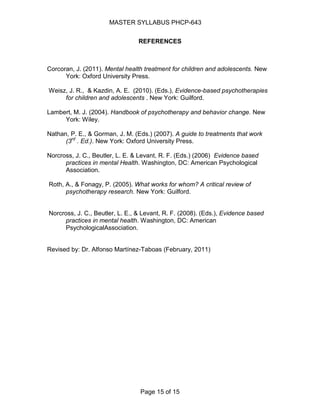 P sye 743 master syllabus agosto08