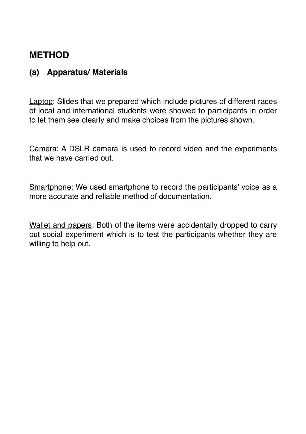 Psychology Final Project Report