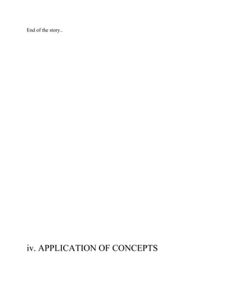 End of the story.. 
 
 
 
 
 
 
iv. APPLICATION OF CONCEPTS 
 