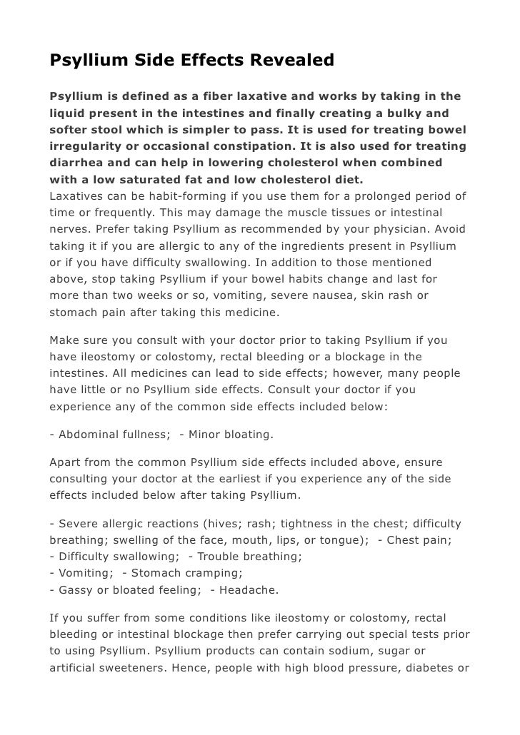 Psyllium Side Effects