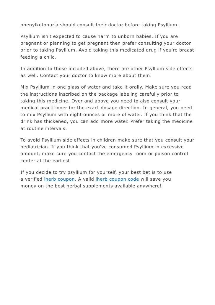 Psyllium Side Effects