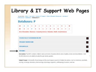 Library & IT Support Web Pages
 