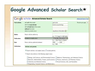 Google Advanced Scholar Search
 