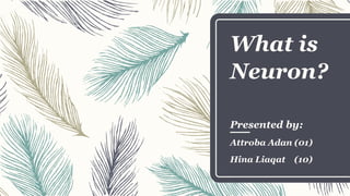 What is
Neuron?
Presented by:
Attroba Adan (01)
Hina Liaqat (10)
 