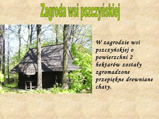 W zagrodzie wsi pszczyńskiej o powierzchni 2 hektarów zostały zgromadzone przepiękne drewniane chaty.   Zagroda wsi pszczyńskiej 